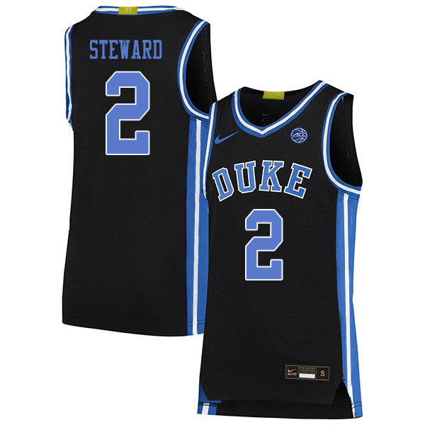 Men #2 DJ Steward Duke Blue Devils College Basketball Jerseys Sale-Black